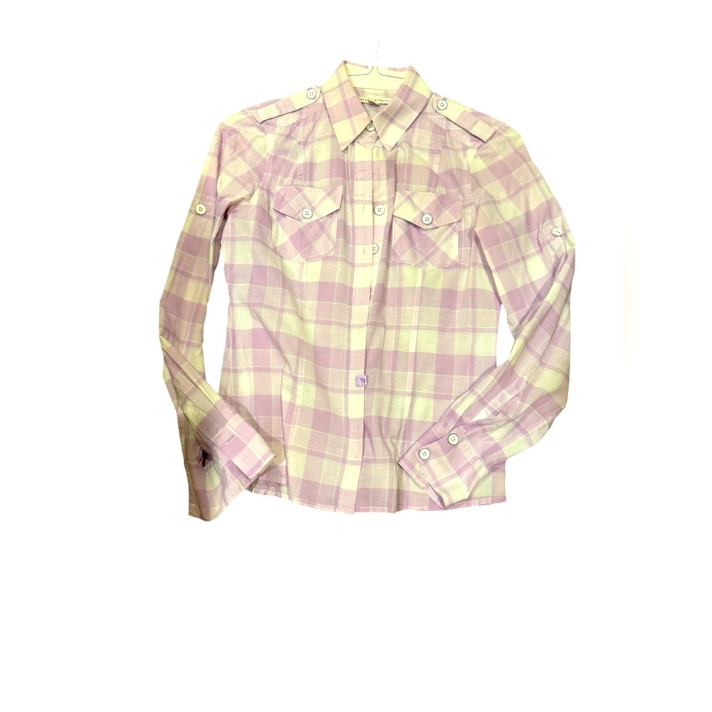 Banana Republic Women's Summer Long Sleeves Shirt. Light lavender checkers SZ:S